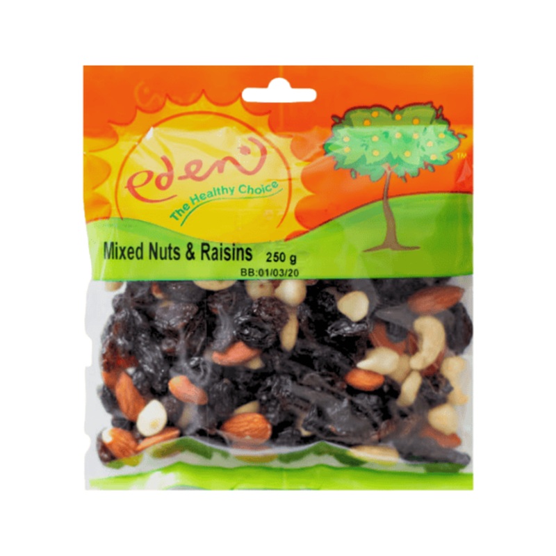 EDEN MIXED NUTS & RAISINS 250G