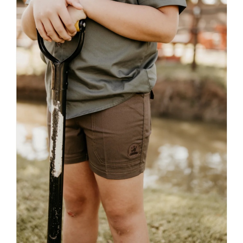 KIDS COTTON SHORTS BROWN BOSBUL
