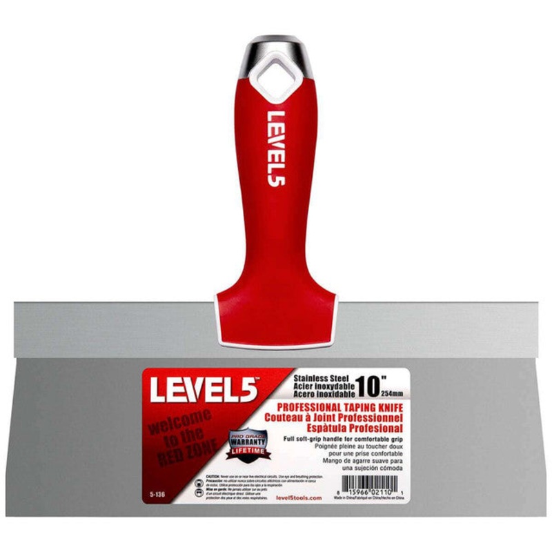 10 Stainless Steel Taping Knife w/ Soft Grip Handle