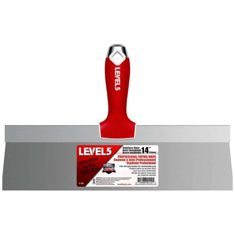 14 Stainless Steel Taping Knife w/ Soft Grip Handle