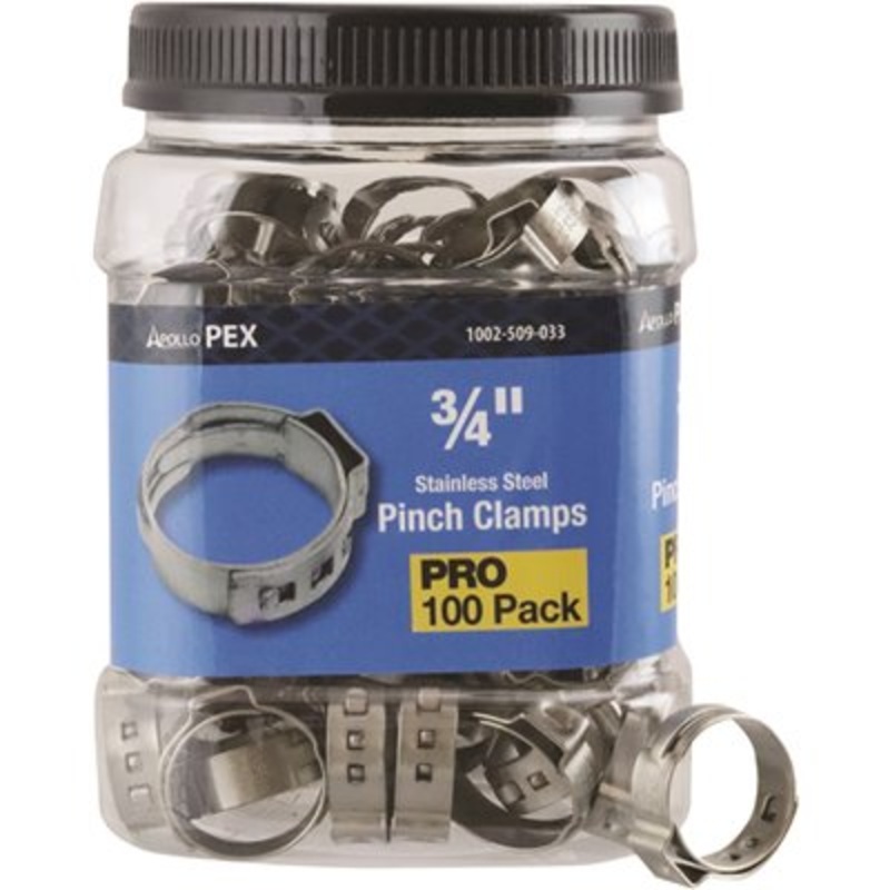 3/4 in. Stainless Steel PEX-B Barb Pinch Clamp Jar (100-Pack)