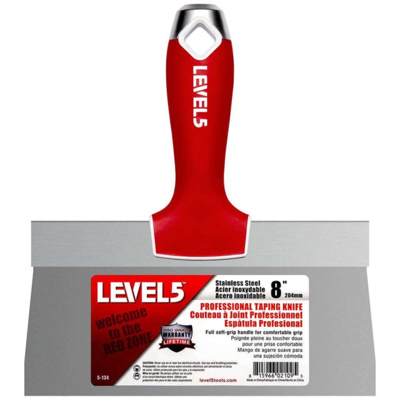8 Stainless Steel Taping Knife w/ Soft Grip Handle