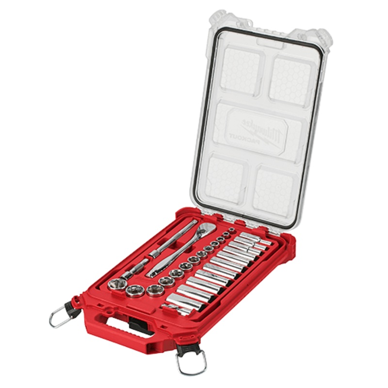 3/8 28 Pc Ratchet & Socket Set with PACKOUT Organizer