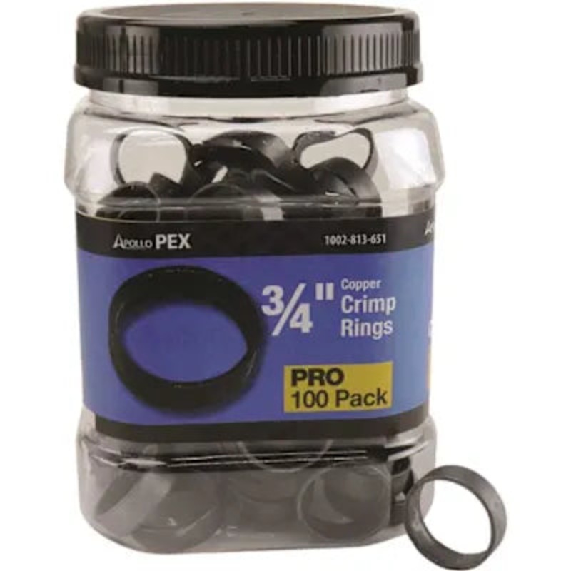 Apollo 3/4 in. Copper Crimp Ring Pro Pack (100-Pack)