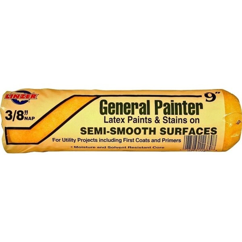 Linzer Paint Roller Cover, 3/8 in Thick Nap, 9 in L