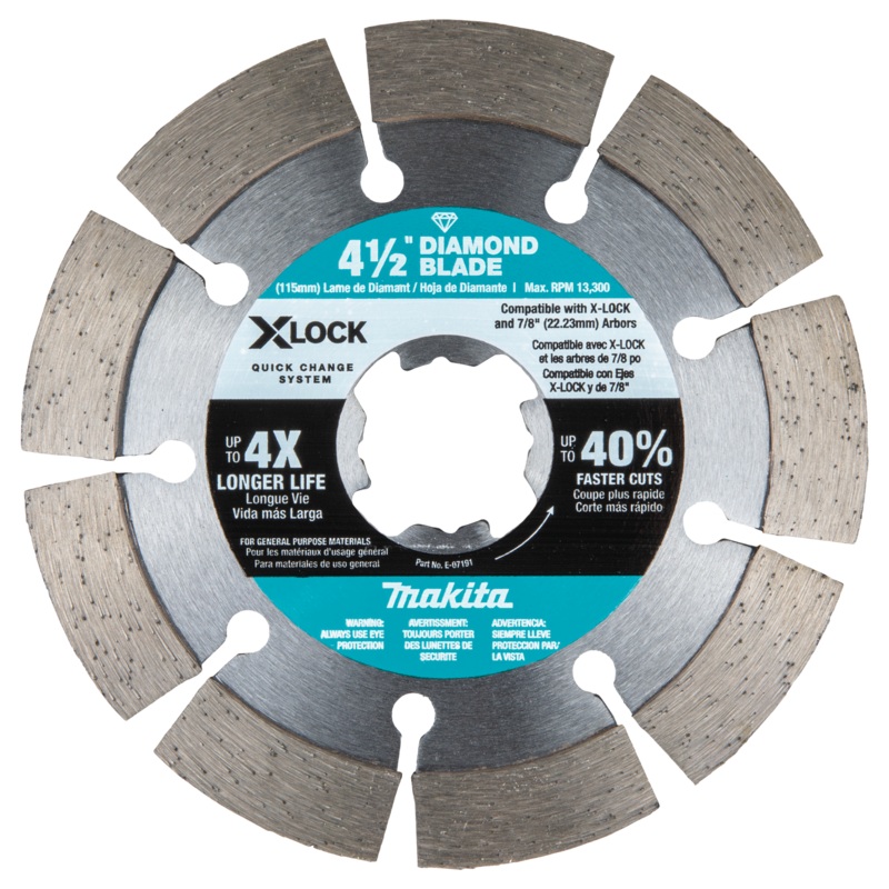 XLOCK 41/2 Segmented Diamond Blade for Masonry Cutting