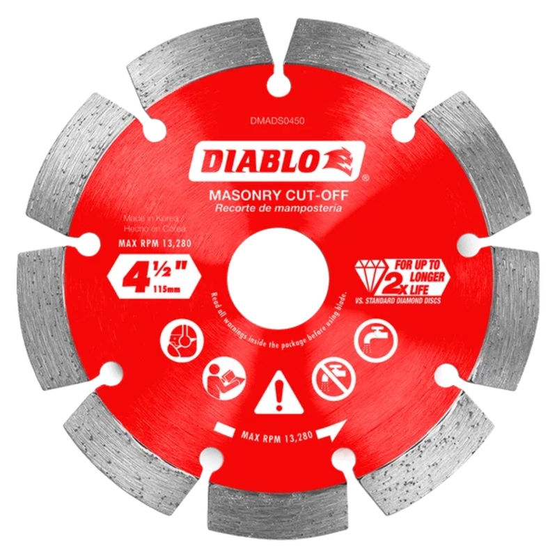 4-1/2 Diamond Segmented Masonry Cut-Off Blade