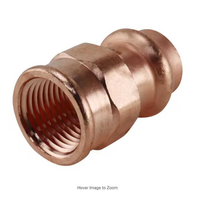 1 in. x 1 in. Copper Press x MPT Male Adapter