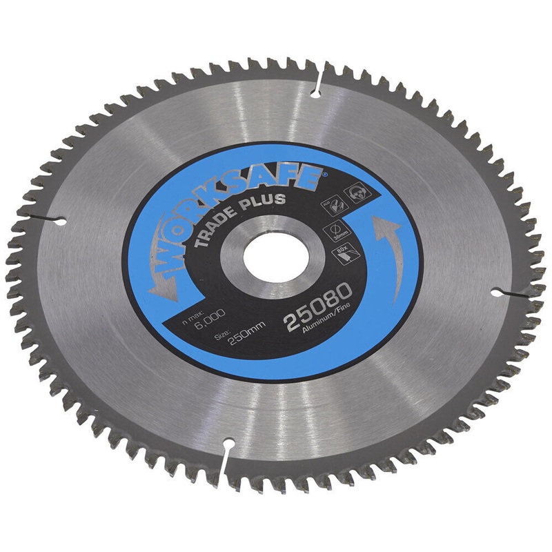 Aluminium Cutting TCT Saw Blade 250 X 30mm – 80Tpu – Worksafe