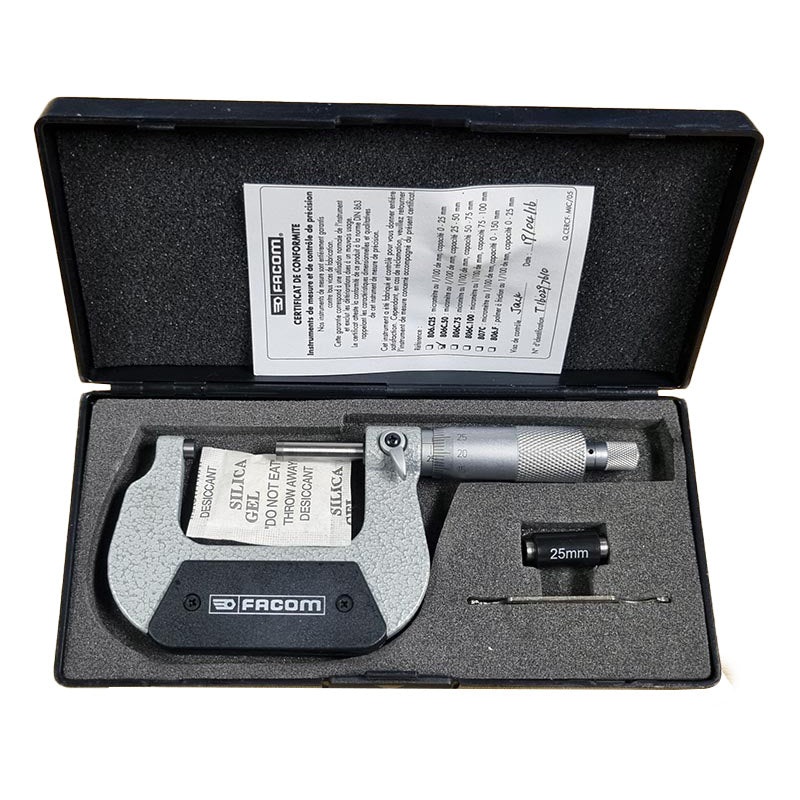 Facom Tools Micrometer 25-50mm 1/100Th mm Accuracy