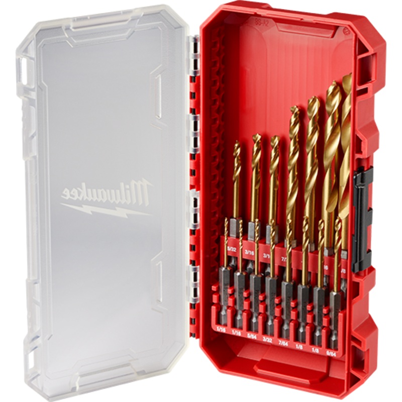 SHOCKWAVE Impact Duty RED HELIX Titanium Drill Bit Set – 15PC