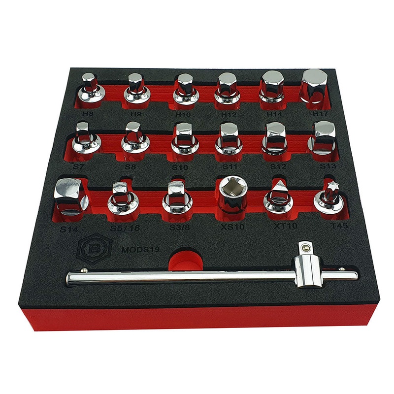 3/8 Sq Dr 19pc Oil Drain Plug Key Set From Britool Hallmark