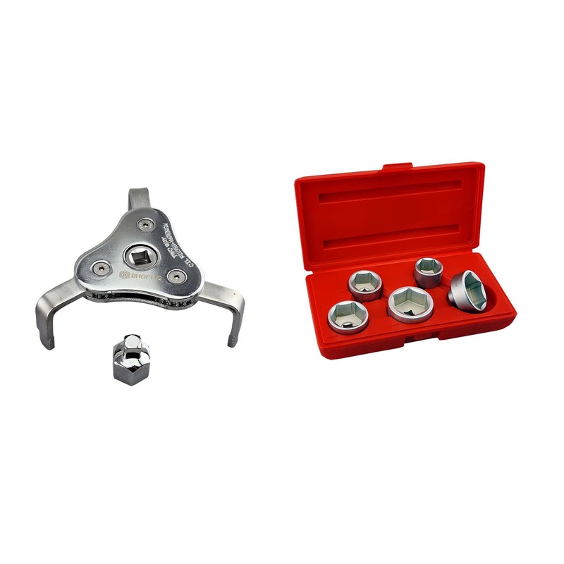 5pc 3/8 Oil Filter Socket Set  + Oil Filter Claw Wrench Britool Hallmark