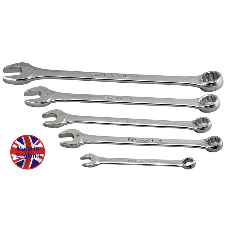 Britool England AF Combination Spanner / Wrench Set With (12 Point) Ring