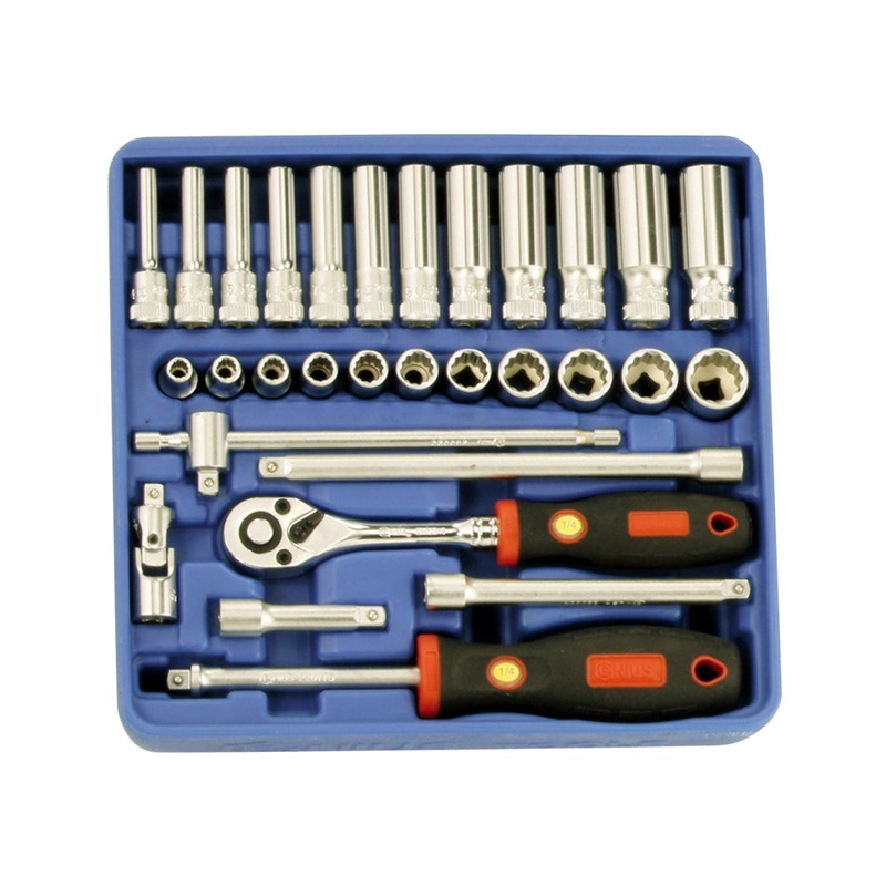 1/4 Socket & Accessory Set Genius Tools TW-230M