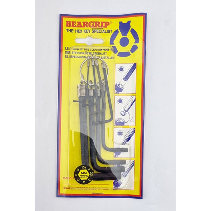 8pc Hex / Allen Metric L Shape Key Set 2 To 8mm From Beargrip Holland