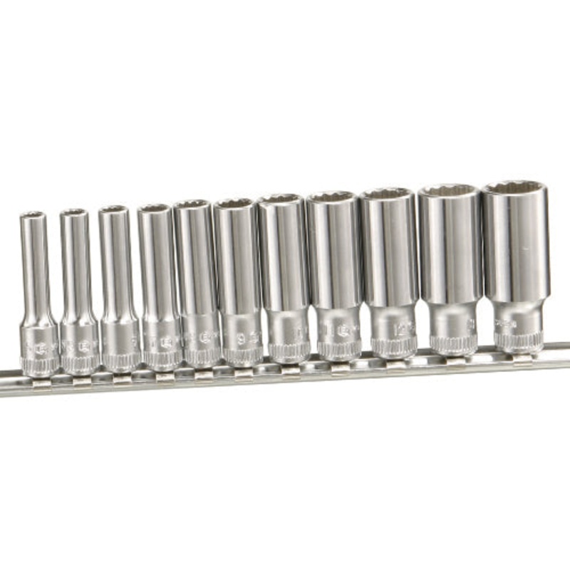 Deep 1/4 Socket Set (12 Point) From Genius Tools