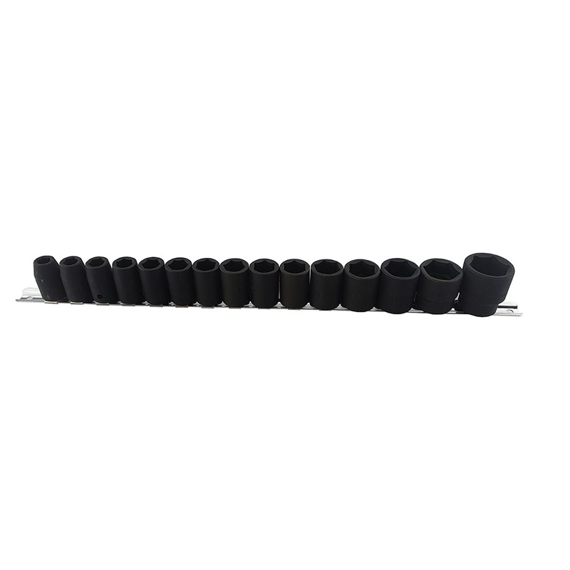 Genius Tools 15pc 1/2 Drive Metric Impact Socket Set 10-30mm